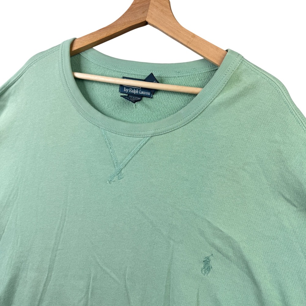 Polo Ralph Lauren Mens 3XLT Sage Green Crewneck Sweatshirt Big & Tall Pony Logo